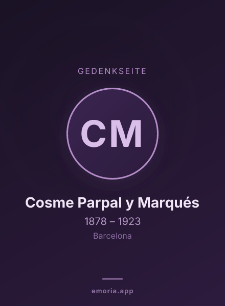 Gedenkportrait von Cosme Parpal y Marqués