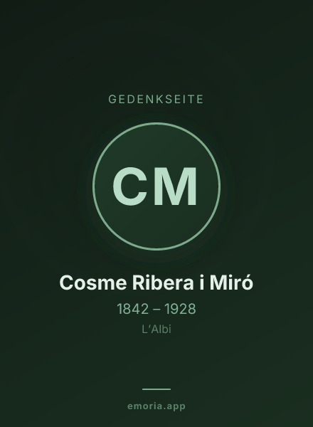 Gedenkportrait von Cosme Ribera i Miró