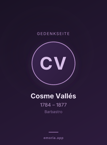 Gedenkportrait von Cosme Vallés