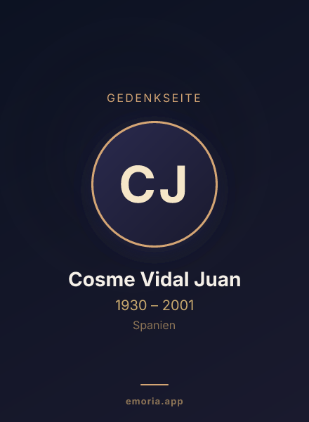 Gedenkportrait von Cosme Vidal Juan