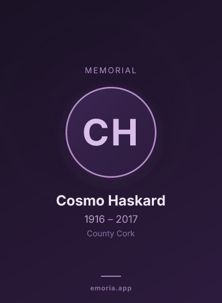 Memorial portrait of Cosmo Haskard