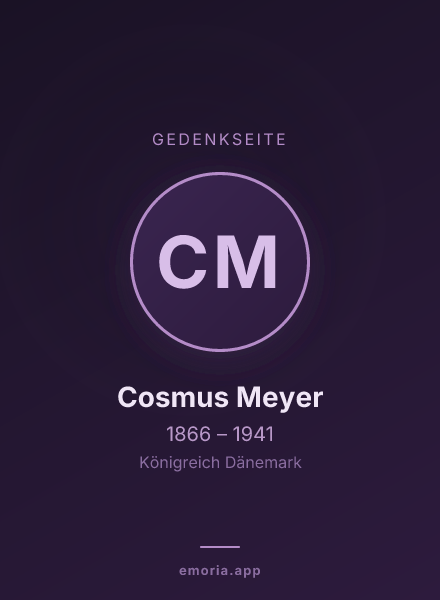 Gedenkportrait von Cosmus Meyer