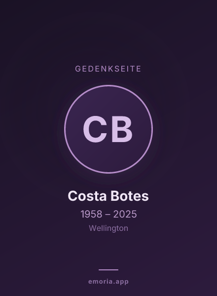 Gedenkportrait von Costa Botes