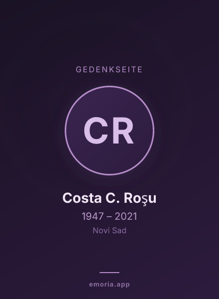 Gedenkportrait von Costa C. Roşu