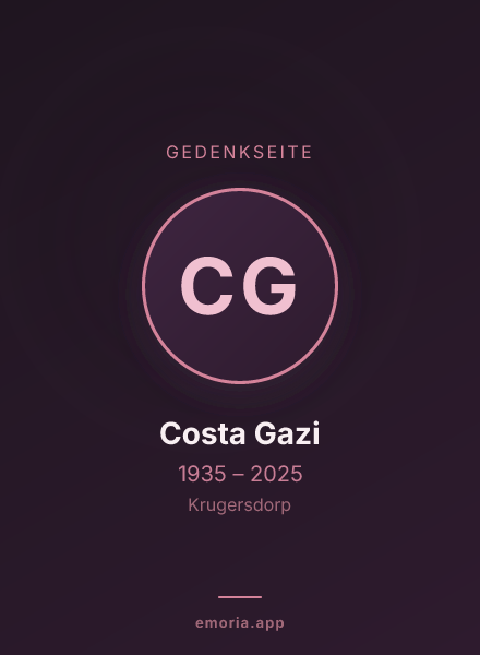 Gedenkportrait von Costa Gazi