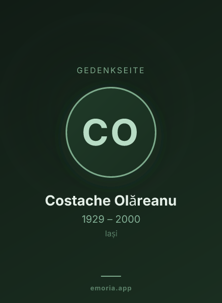 Gedenkportrait von Costache Olăreanu