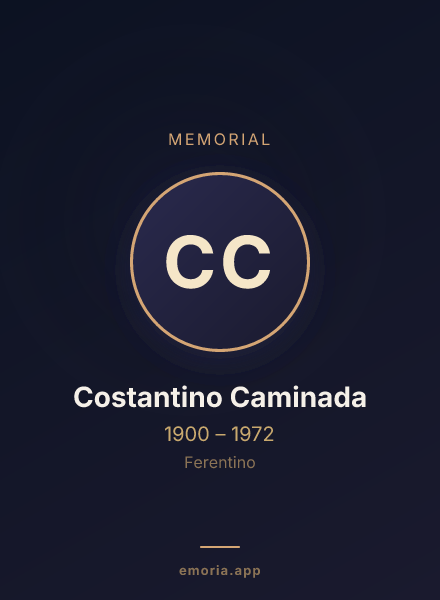 Memorial portrait of Costantino Caminada