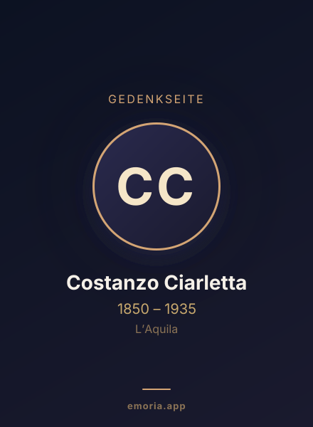 Gedenkportrait von Costanzo Ciarletta