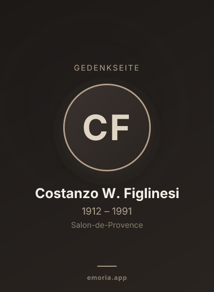 Gedenkportrait von Costanzo W. Figlinesi