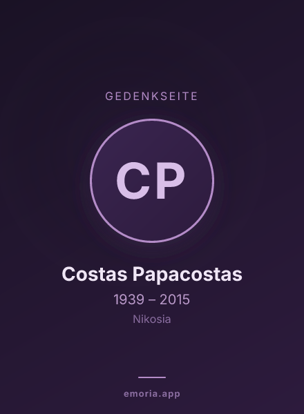 Gedenkportrait von Costas Papacostas