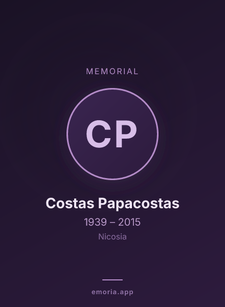 Memorial portrait of Costas Papacostas