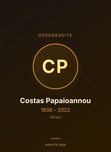 Gedenkportrait von Costas Papaioannou