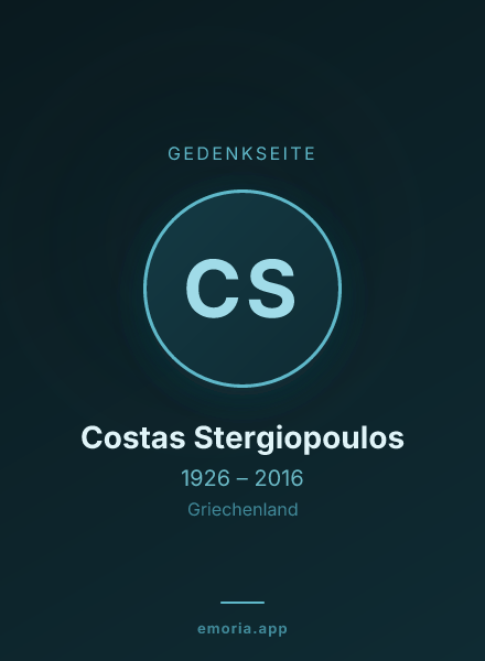 Gedenkportrait von Costas Stergiopoulos