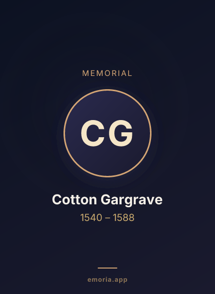 Memorial portrait of Cotton Gargrave