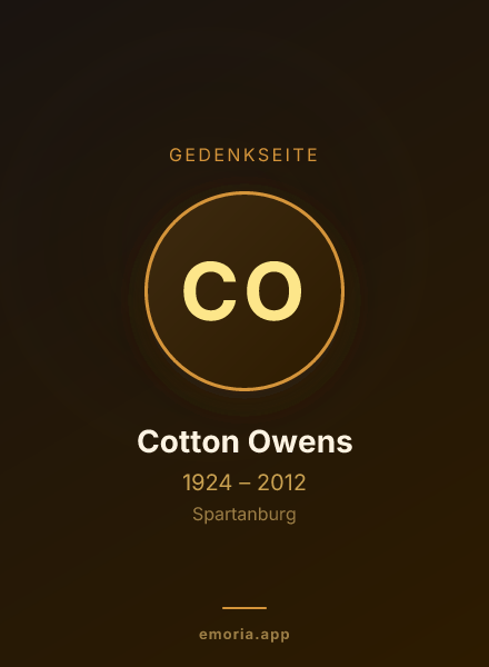 Gedenkportrait von Cotton Owens