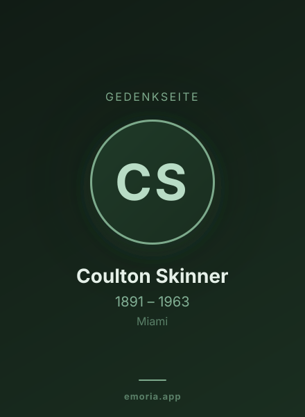Gedenkportrait von Coulton Skinner