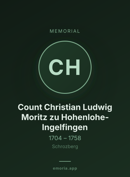 Memorial portrait of Count Christian Ludwig Moritz zu Hohenlohe-Ingelfingen