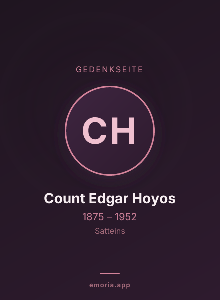 Gedenkportrait von Count Edgar Hoyos