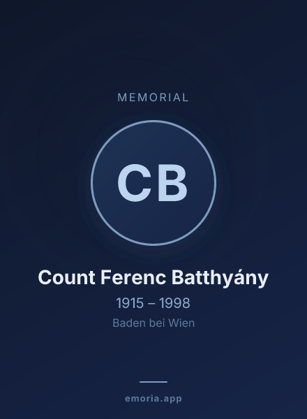 Memorial portrait of Count Ferenc Batthyány