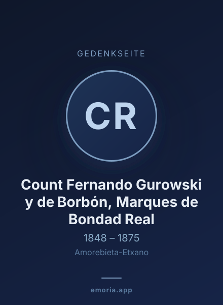 Gedenkportrait von Count Fernando Gurowski y de Borbón, Marques de Bondad Real