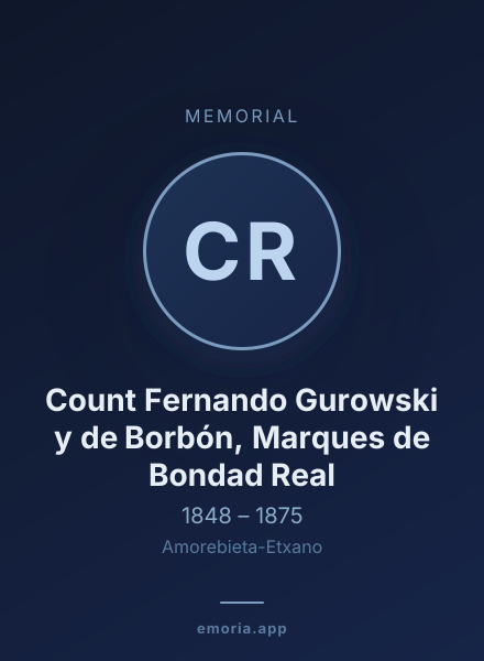 Memorial portrait of Count Fernando Gurowski y de Borbón, Marques de Bondad Real