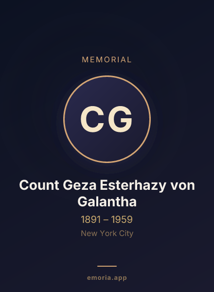 Memorial portrait of Count Geza Esterhazy von Galantha