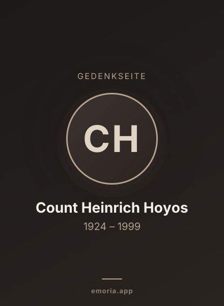 Gedenkportrait von Count Heinrich Hoyos