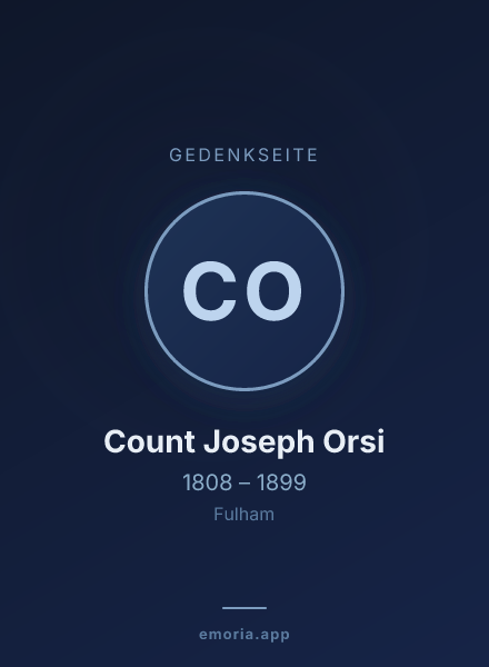 Gedenkportrait von Count Joseph Orsi