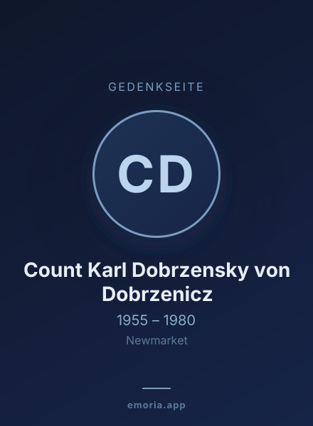 Gedenkportrait von Count Karl Dobrzensky von Dobrzenicz