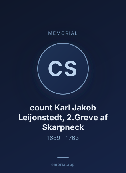Memorial portrait of count Karl Jakob Leijonstedt, 2.Greve af Skarpneck