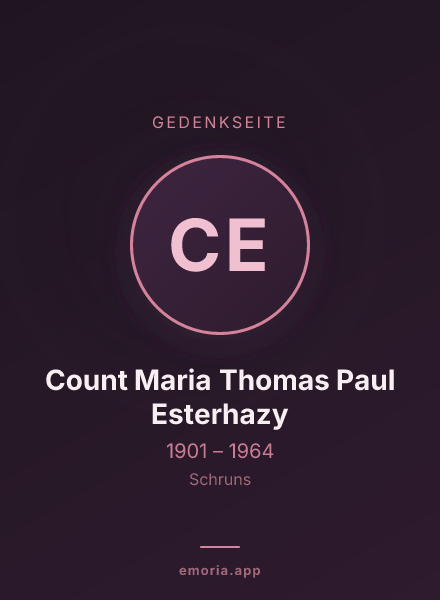 Gedenkportrait von Count Maria Thomas Paul Esterhazy