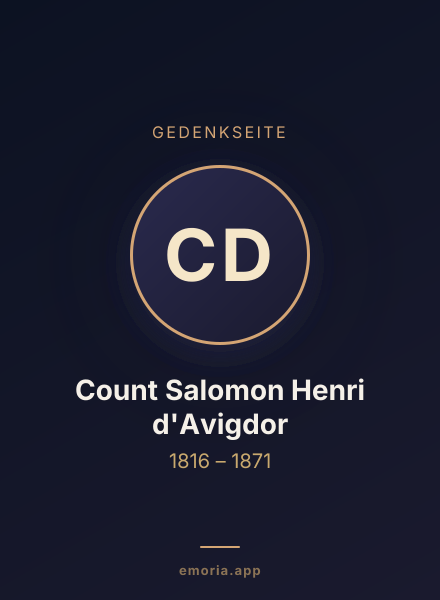 Gedenkportrait von Count Salomon Henri d'Avigdor