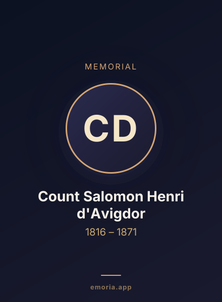 Memorial portrait of Count Salomon Henri d'Avigdor