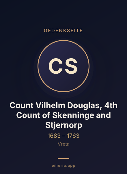 Gedenkportrait von Count Vilhelm Douglas, 4th Count of Skenninge and Stjernorp