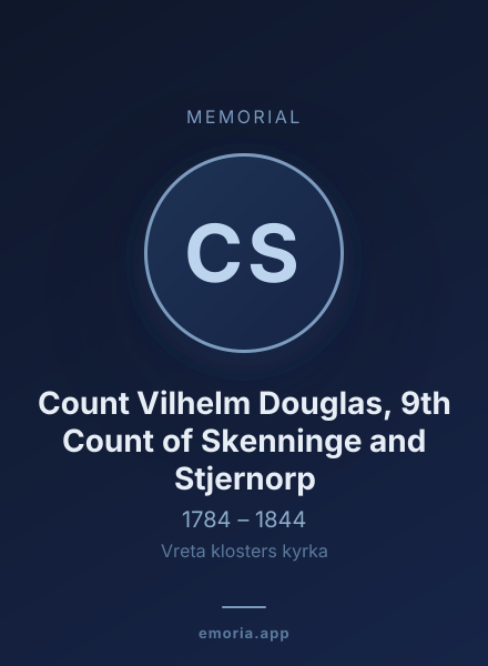 Memorial portrait of Count Vilhelm Douglas, 9th Count of Skenninge and Stjernorp