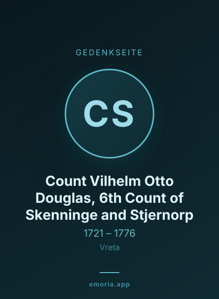 Gedenkportrait von Count Vilhelm Otto Douglas, 6th Count of Skenninge and Stjernorp