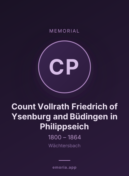 Memorial portrait of Count Vollrath Friedrich of Ysenburg and Büdingen in Philippseich
