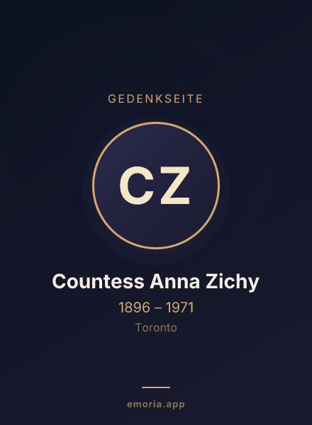 Gedenkportrait von Countess Anna Zichy
