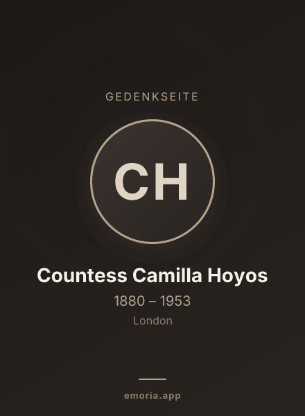 Gedenkportrait von Countess Camilla Hoyos