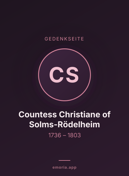 Gedenkportrait von Countess Christiane of Solms-Rödelheim