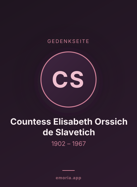 Gedenkportrait von Countess Elisabeth Orssich de Slavetich