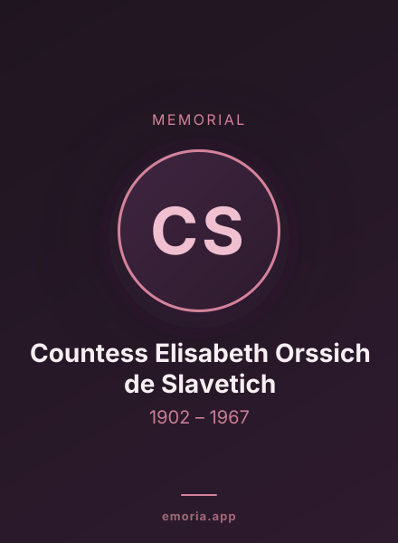 Memorial portrait of Countess Elisabeth Orssich de Slavetich