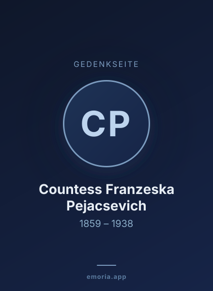 Gedenkportrait von Countess Franzeska Pejacsevich