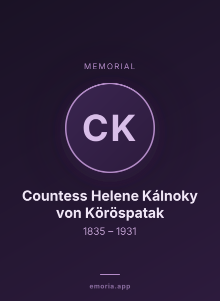 Memorial portrait of Countess Helene Kálnoky von Köröspatak