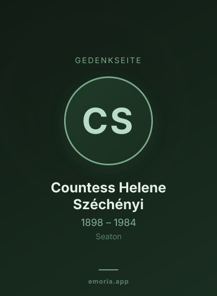 Gedenkportrait von Countess Helene Széchényi