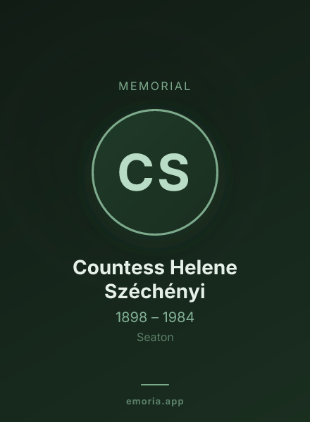 Memorial portrait of Countess Helene Széchényi