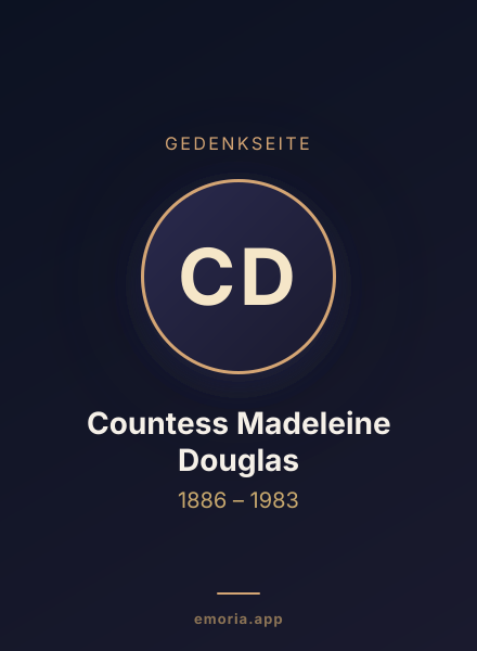 Gedenkportrait von Countess Madeleine Douglas