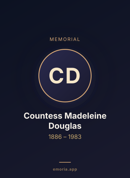 Memorial portrait of Countess Madeleine Douglas