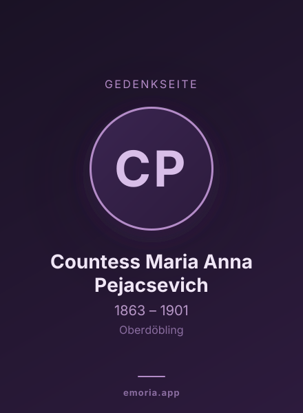Gedenkportrait von Countess Maria Anna Pejacsevich