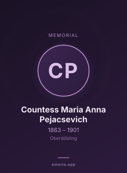 Memorial portrait of Countess Maria Anna Pejacsevich